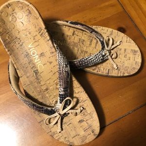 Vionic, Snake Skin Upper, size 8, Cork sole